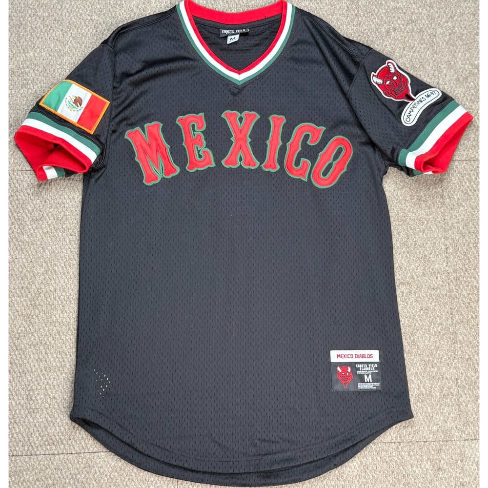Ebbets Field Flannels Mexico Diablos Campeones 56-57 Baseball #1‎ Jersey Size M